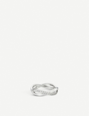 Shop De Beers Womens White Infinity White-gold And Pavé Diamond Ring