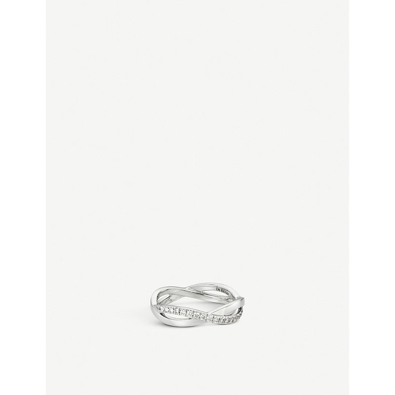 Shop De Beers Womens Silver Infinity White-gold And Pavé Diamond Ring
