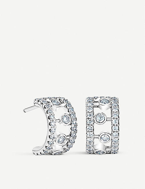 DE BEERS: Dewdrop 18ct white gold diamond earrings