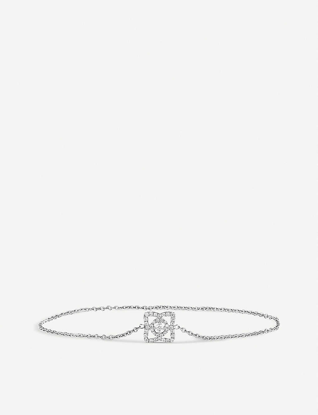 De Beers Enchanted Lotus White-gold And Diamond Bracelet In Silver