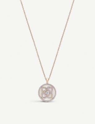 De Beers Womens Rose Gold/white Enchanted Lotus 18ct Rose-gold, Diamond And White Mother Of Pearl Pe
