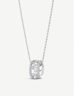 Shop De Beers Women's Dewdrop 18ct White-gold And Diamond Pendant Necklace