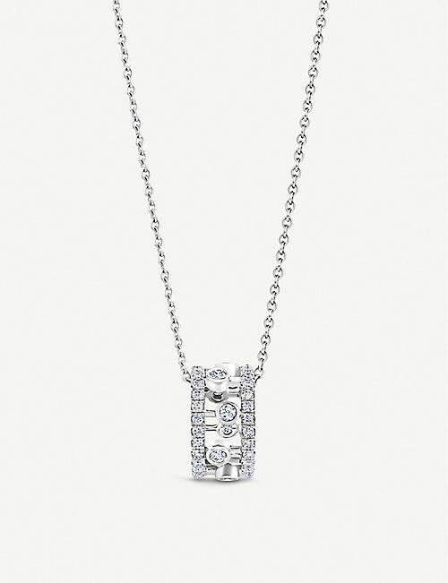 DE BEERS JEWELLERS: Dewdrop 18ct white-gold and diamond pendant necklace