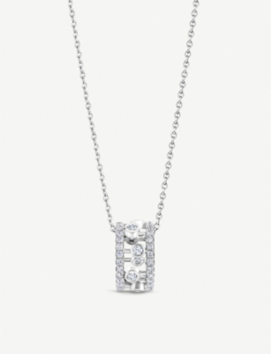 De Beers 18ct White Gold Diamond Pendant Necklace