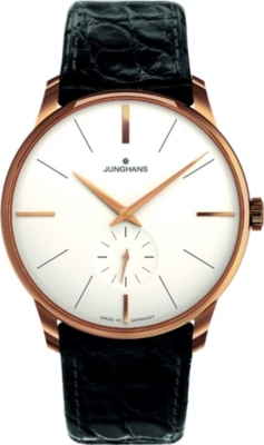 JUNGHANS 027 5202.00 Meister PVD gold plated and leather watch