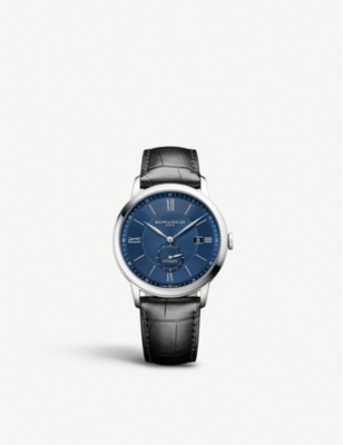 Baume & Mercier Bm13-1975a Cosc Clifton Baumatic 10467 Stainless-steel And Alligator Leather Automatic Watch