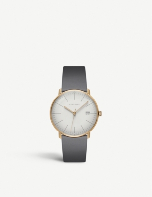 Junghans 047/7853.00 MAX BILL LADIES STAINLESS STEEL AND LEATHER WATCH