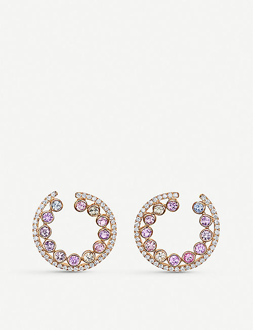BUCHERER FINE JEWELRY: Pastello 18ct rose-gold and sapphire earrings