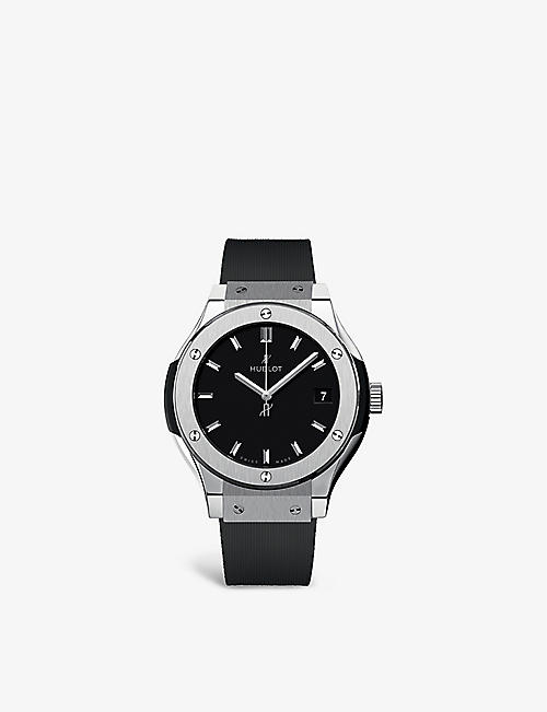 HUBLOT: 581.nx.1171.rx classic fusion titanium chronograph watch