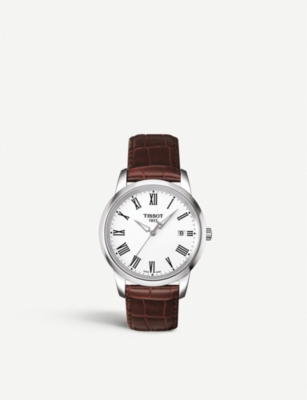 TISSOT T033.410.16.013.01 Classic Dream leather watch Selfridges