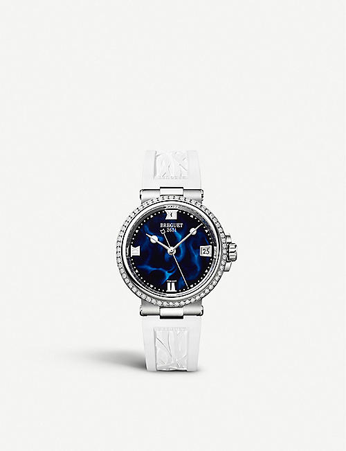 BREGUET: 9518BR/52/584/D000 Marine Dame stainless-steel, 0.846ct diamond and lacquered quartz watch