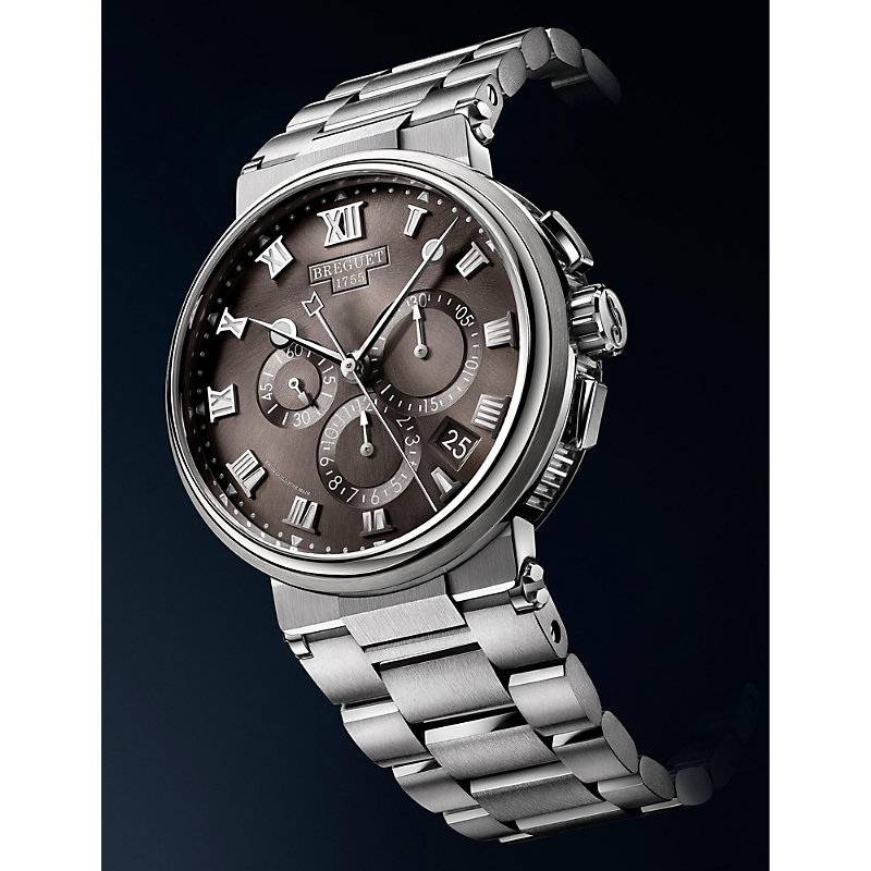 Shop Breguet Mens Grey 5527ti/g2/tw0 Marine Titanium Mechanical Watch