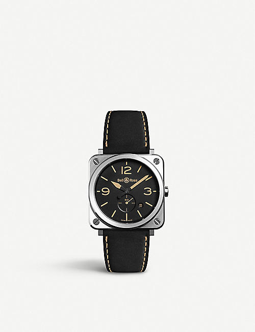 BELL & ROSS: BR S Heritage aviation stainless steel and leather