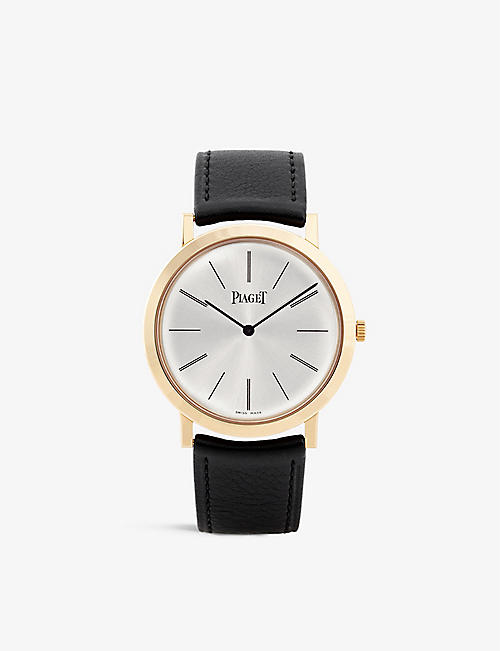 PIAGET: Altiplano 18ct rose-gold and leather watch