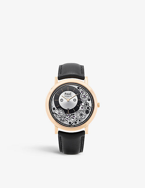 PIAGET: G0A43120 Altiplano Ultimate 18ct rose gold and leather watch