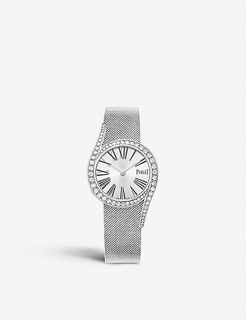 PIAGET: G0A44212 Limelight Gala 18ct white-gold and diamond bracelet watch