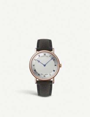 Breguet G5157br/11/9v6 Classique Rose-gold And Leather Watch In Black