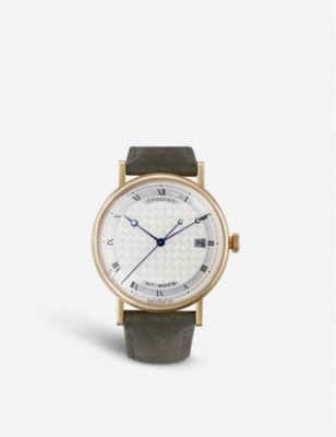 BREGUET 5177 Classique 18ct yellow gold and leather watch