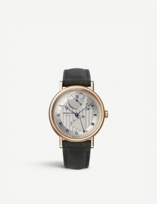 Breguet G7727br129wu Classique 18ct Rose-gold And Leather Watch In Black