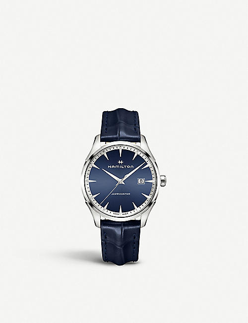 CALVIN KLEIN: H32451641 Jazzmaster QTZ stainless steel and leather watch