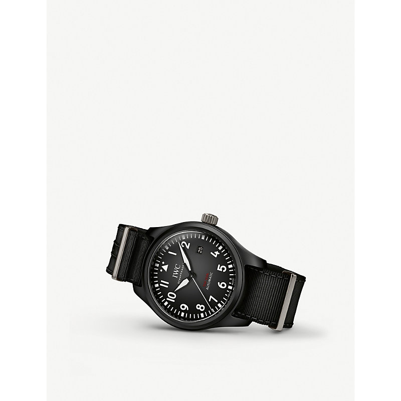 Shop Iwc Schaffhausen Mens Black Iw326802 Pilot's Mark Xviii Top Gun Iron Watch