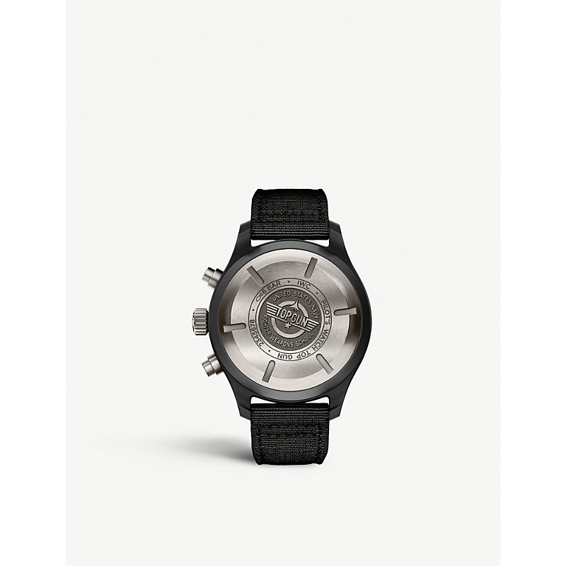 Shop Iwc Schaffhausen Men's Black Iw389101 Pilot Top Gun Ceramic Watch