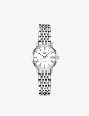 Longines Womens White L4.309.4.11.6 Elegant Stainless Steel Watch