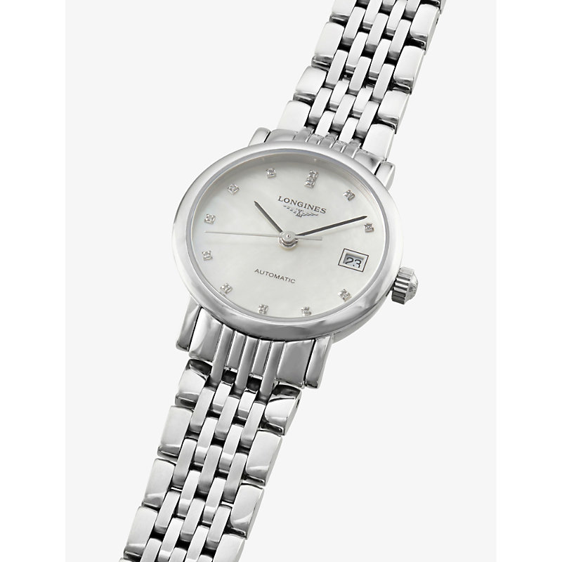 Shop Longines Women's Mother Of Pearl L4.309.4.87.6 Elegant Collection Stainless-steel 0.026ct Round-cut