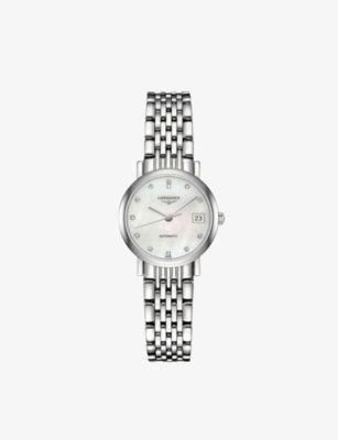 LONGINES: L4.309.4.87.6 Elegant Collection stainless-steel 0.026ct round-cut diamond automatic watch