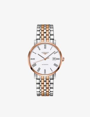 LONGINES: L4.910.5.11.7 Elegant rose gold and stainless steel watch