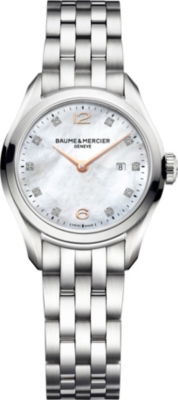 BAUME & MERCIER   M0a10176 Clifton diamond encrusted watch