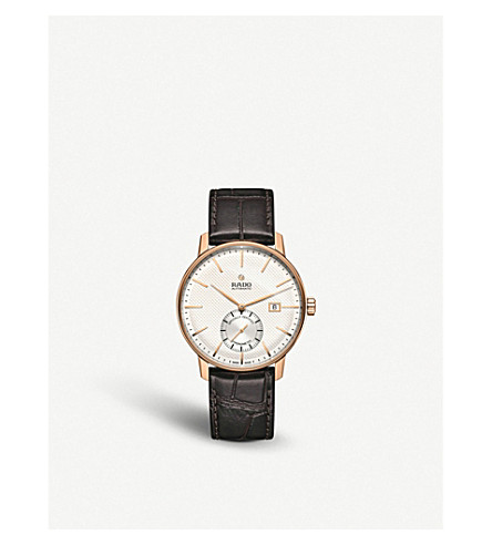 Rado R22881025 COUPOLE CLASSIC ROSE GOLD-PLATED AND LEATHER CHRONOGRAPH WATCH
