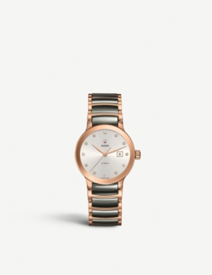 RADO: R30183762 Centrix Automatic Diamonds high-tech ceramic stainless-steel watch