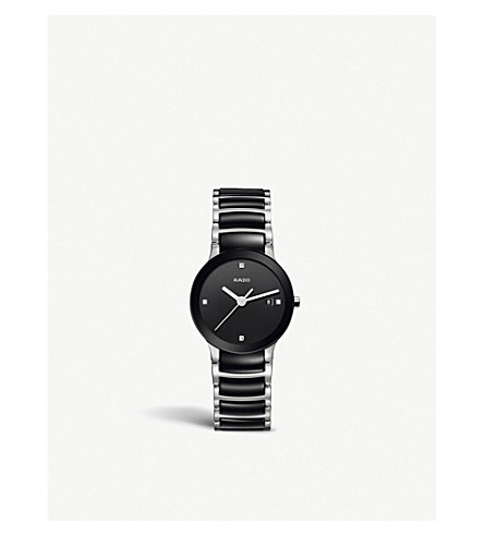 Rado R30935712 Centrix stainless steel and ceramic diamond watch