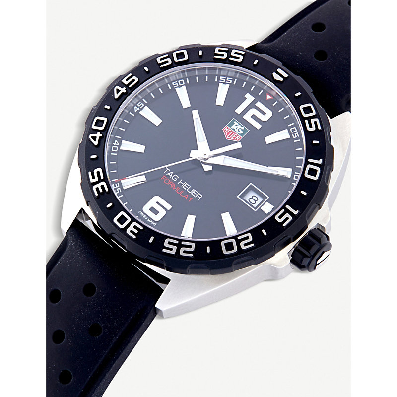 Shop Tag Heuer Men's Black Waz1110.ft8023 Formula 1 Polished Steel Watch
