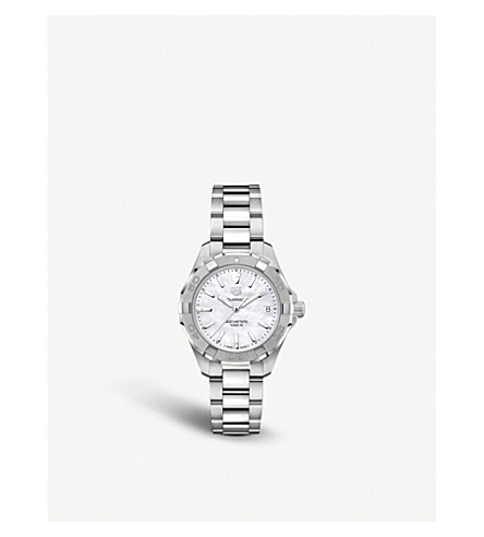 Tag Heuer WBD1311.BA0740 AQUARACER LADY NACRE STEEL AND MOTHER OF PEARL QUARTZ WATCH