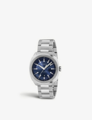 Gucci Ya142303 Cushion Stainless Steel Watch In Silver