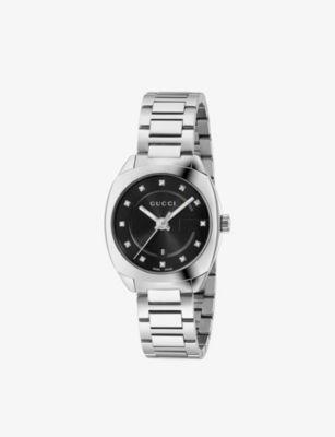 GUCCI: YA142503 GG2570 stainless steel and diamond watch