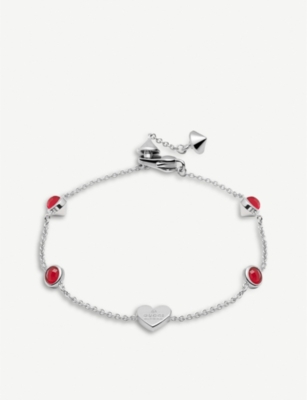gucci silver trademark heart bracelet