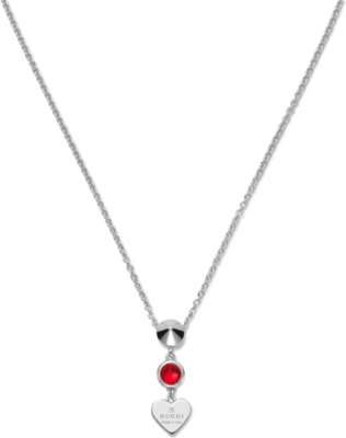 GUCCI - Trademark rhodium silver heart necklace | Selfridges.com