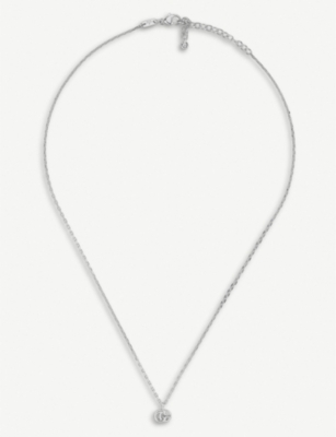 GUCCI: GG Running 18ct white-gold and white diamond necklace