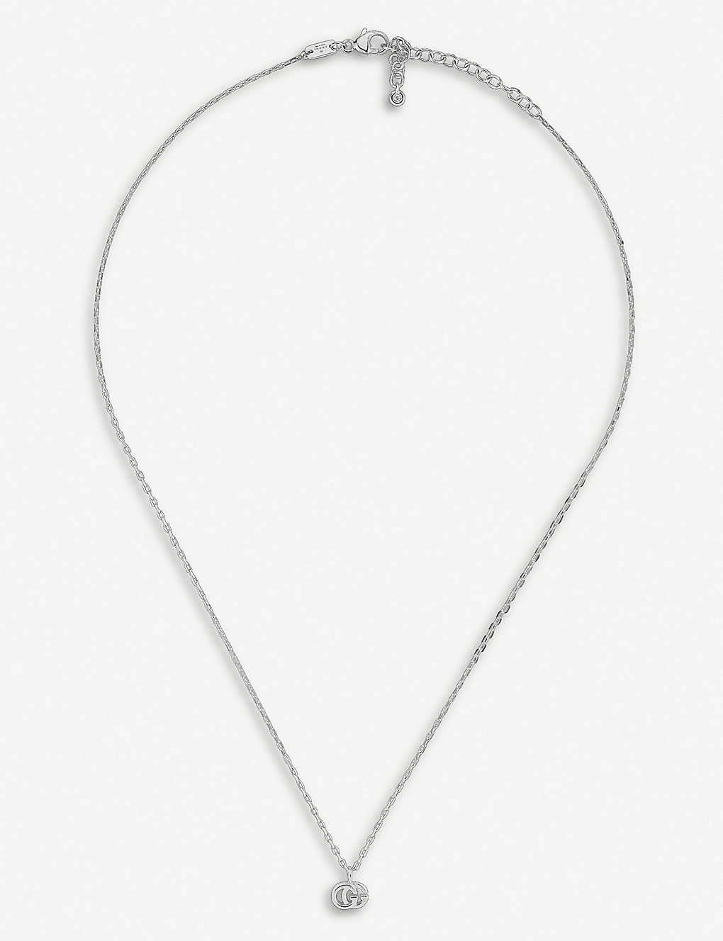 Gucci Gg Running 18ct White-gold And White Diamond Necklace In White/gold