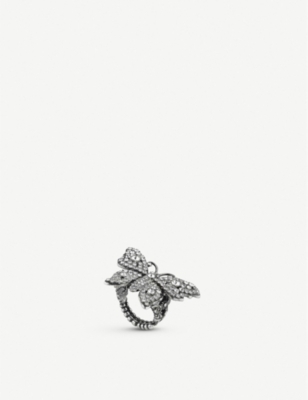 Gucci butterfly ring silver sale