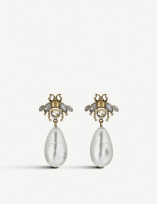 gucci earrings with pearls