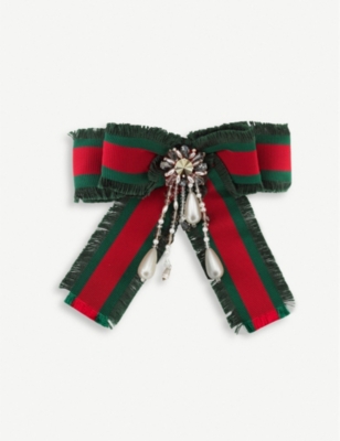 GUCCI - Web bow brooch | Selfridges.com