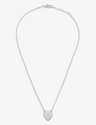 GUCCI: Trademark sterling silver heart pendant necklace