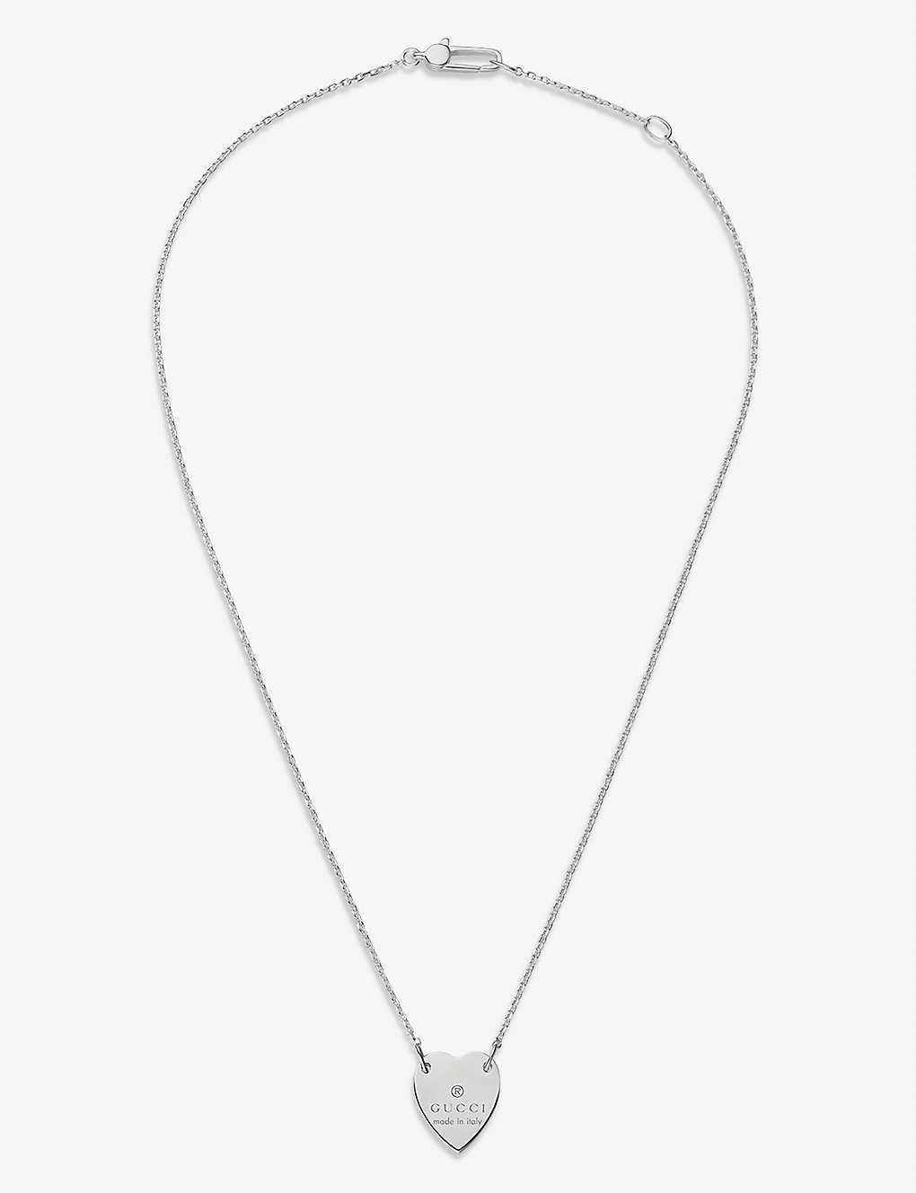 GUCCI - Trademark sterling silver heart pendant necklace 