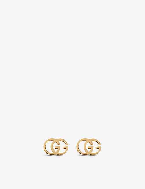 GUCCI: GG Running 18ct yellow-gold tissue stud earrings