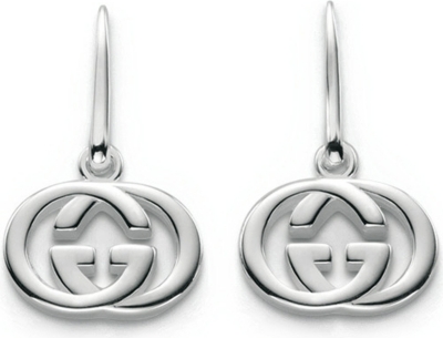 GUCCI - GG 18ct silver drop earrings 