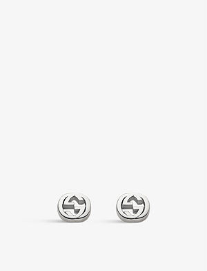 GUCCI - Trademark earrings heart-motif sterling silver stud earrings |  